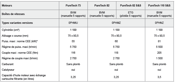 Motorisations essence