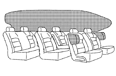 Sacs gonflables latéraux montés dans les sièges avant et rideaux gonflables latéraux et sacs gonflables en cas de renversement montés dans le toit