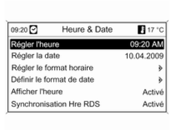 Réglage de la date et de l'heure