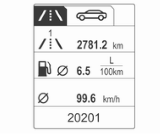 Menu informations trajet/carbur. sur l'affichage de niveau supérieur-combi