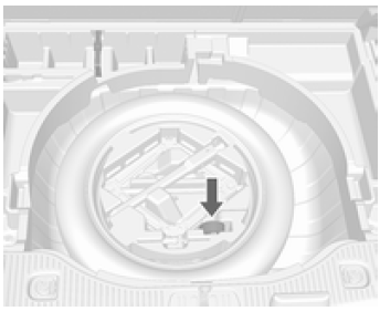 Rangement d'une roue de plein format endommagée dans le coffre